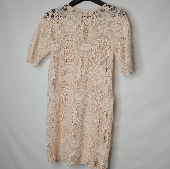 Zara Dresses & Skirts - Zara Nude Pink Lace Dress